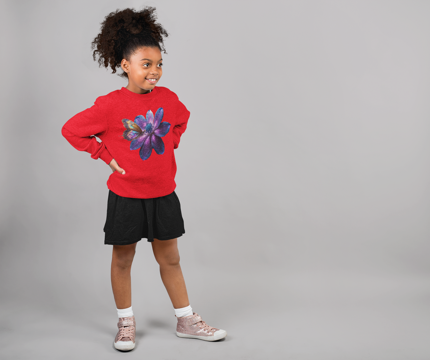 Mini Changer Sweatshirt Galaxie Blume mit Schmetterling SK