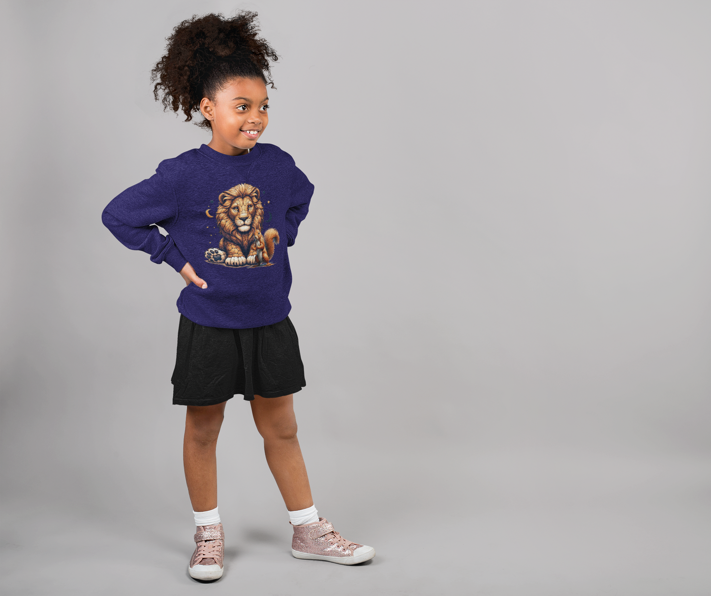 Mini Changer Sweatshirt Loewe mit Eichhörnchen und Monde SK