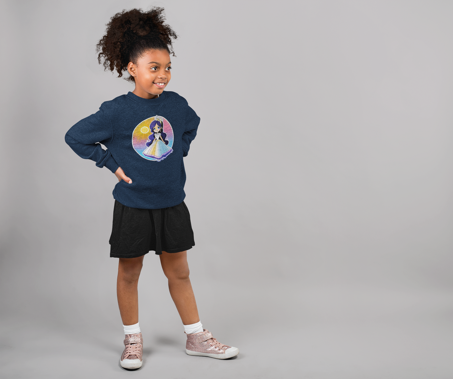 Mini Changer sweatshirt Princess Sunset with blue shimmer