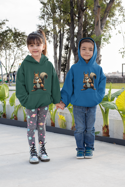 Sudadera con capucha premium para niños Ardilla