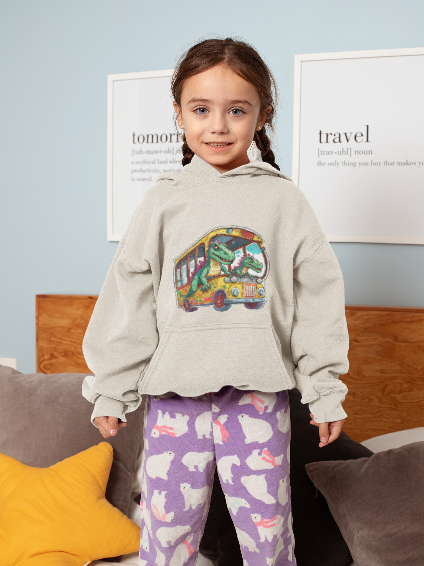 Sudadera con capucha premium para niños Dinobus