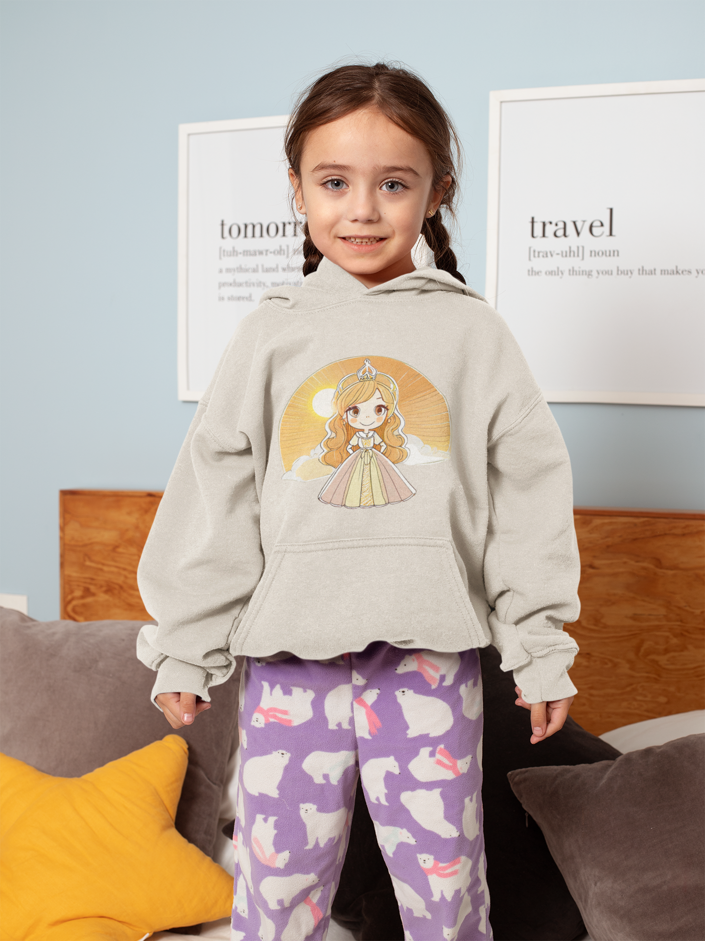 Kids Premium Hooded Sweat Princess Yellow Sunrise