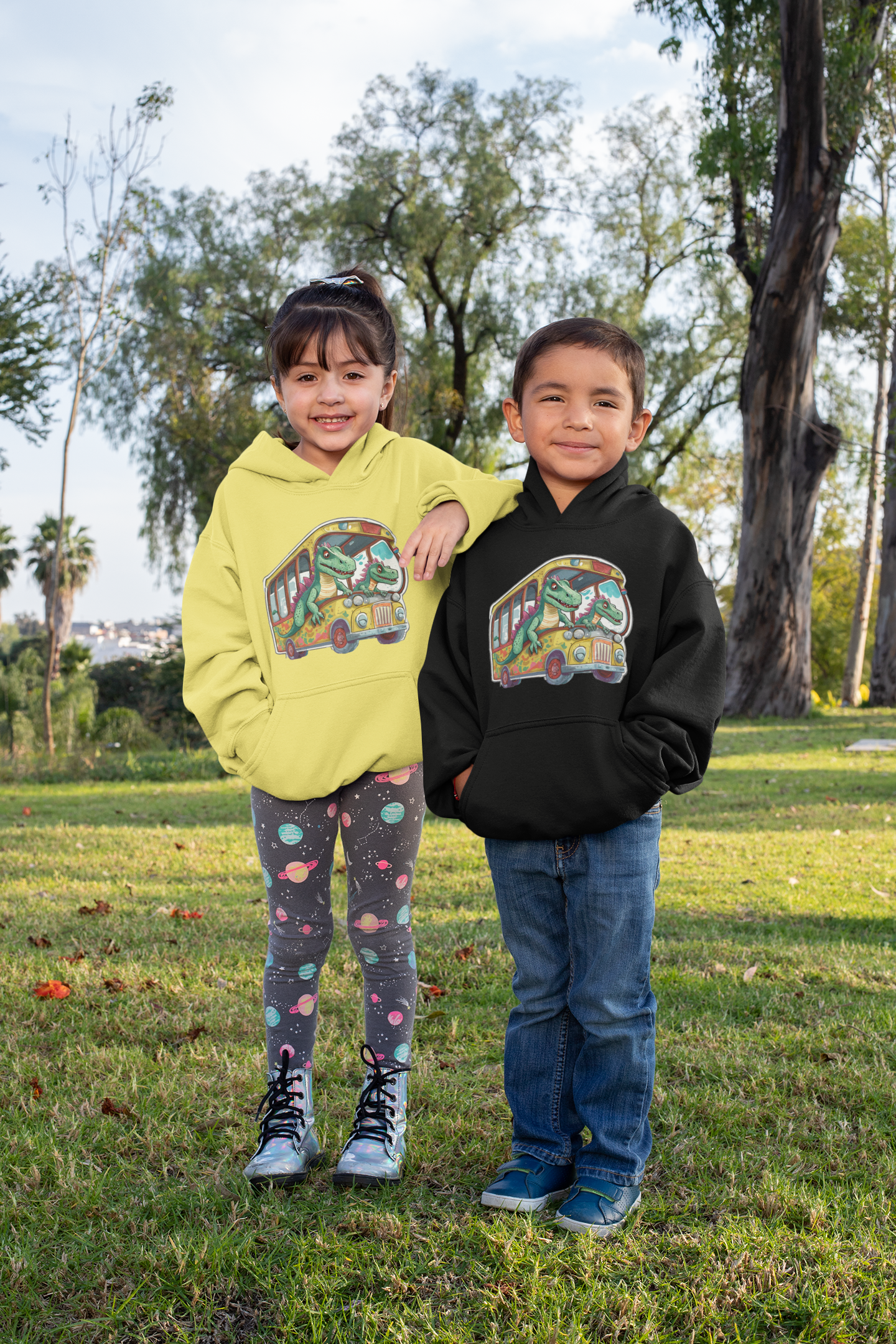 Sudadera con capucha premium para niños Dinobus