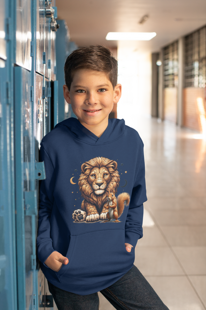 Sudadera con capucha Premium para niños Loewe con ardillas y lunas