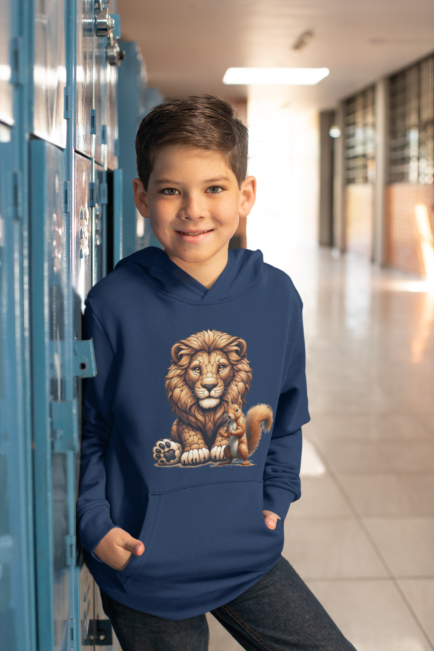 Kids Premium Hooded Sweat Loewe with squirrel