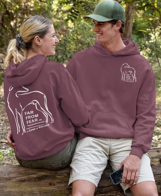 Unisex organic Cruiser Hoodie 2.0 ST/ST mit DTF Druck - FARFROMFEAR Tierschutz Zweiseitiger Druck