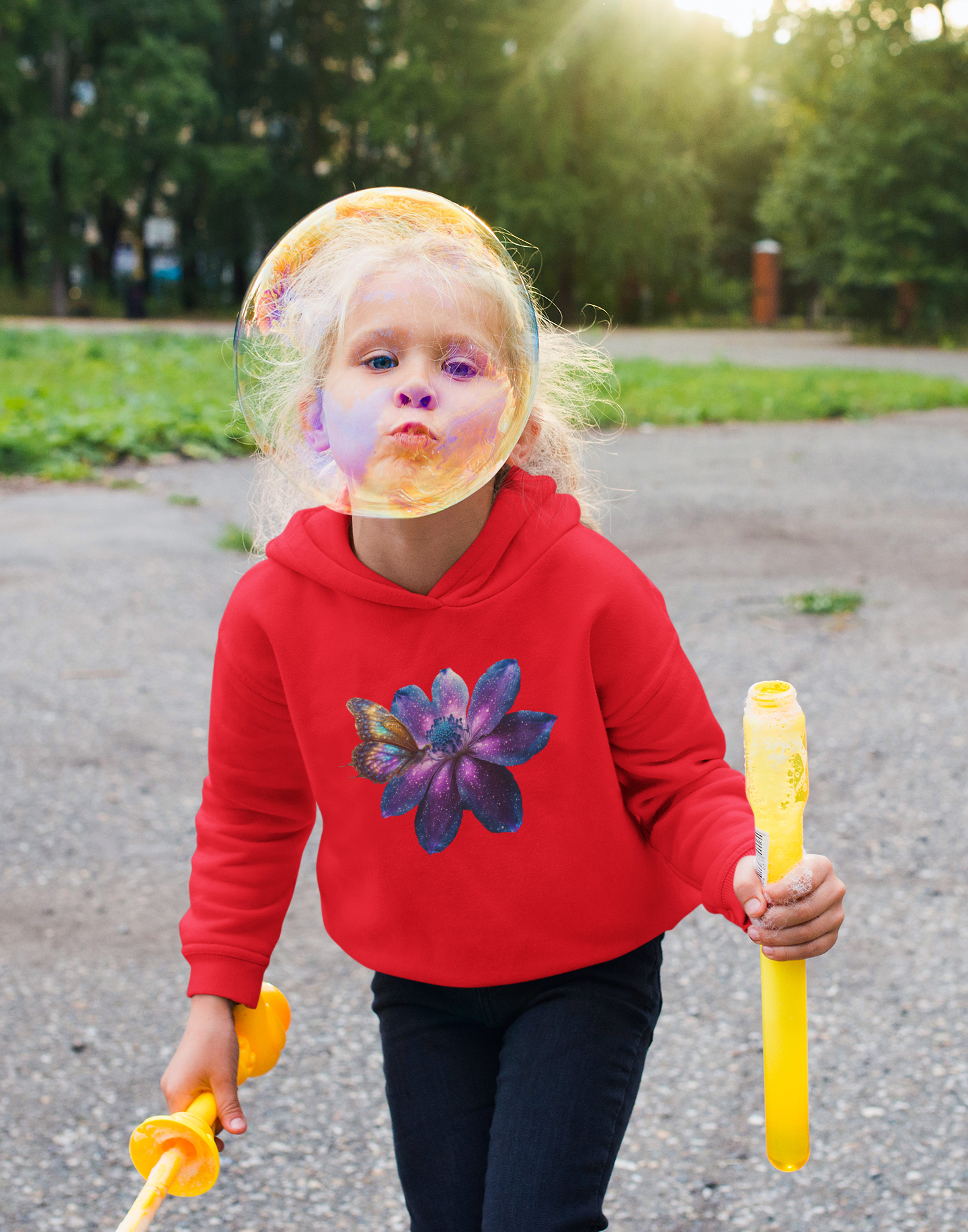 Mini cruiser hoodie galaxy flower with butterfly