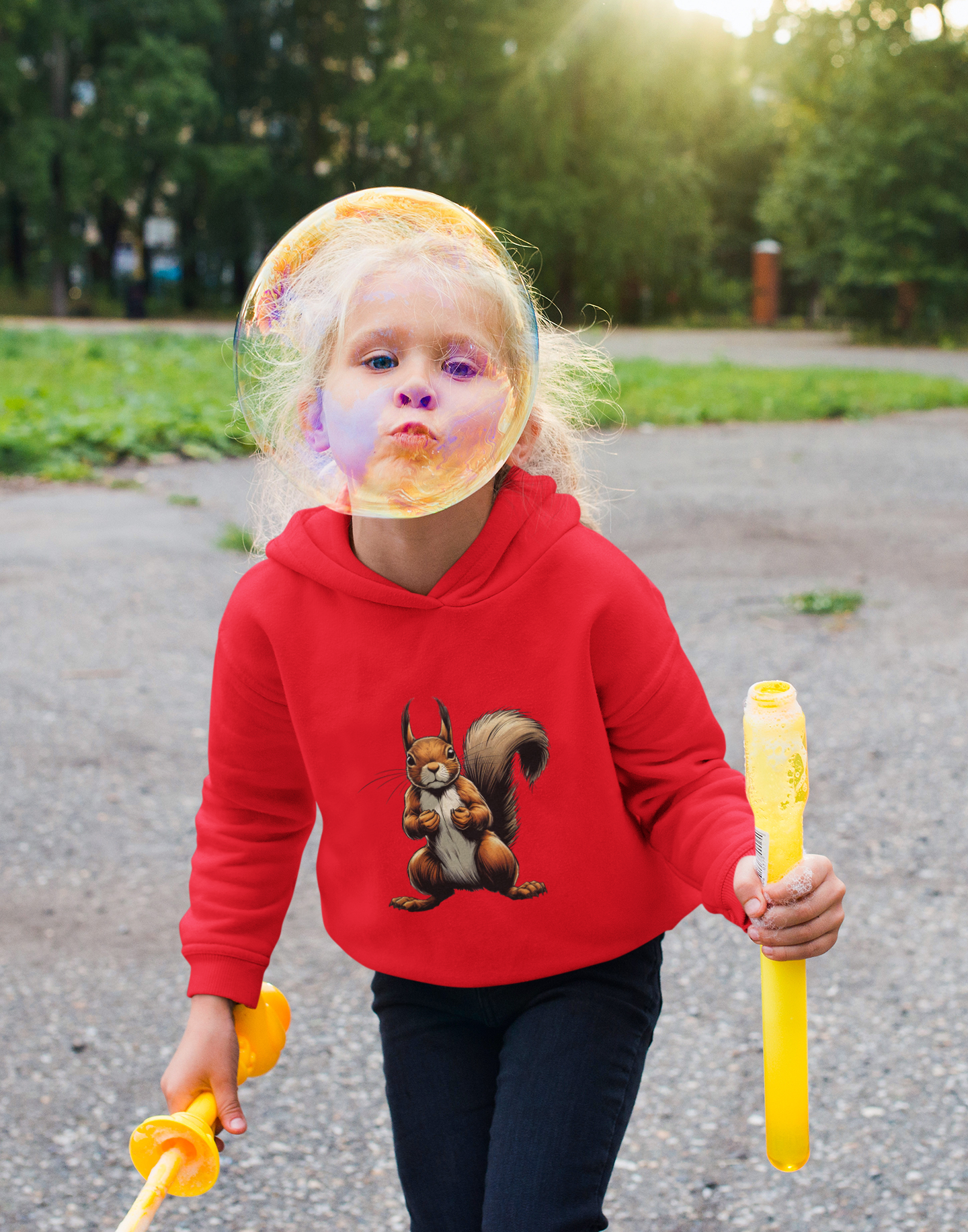 Kids Premium Hooded Sweat Squirrel