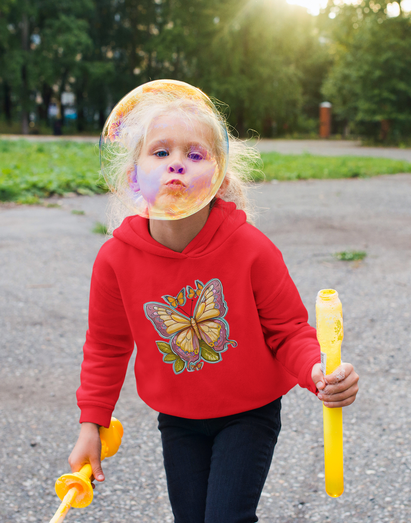 Mini cruiser hoodie butterfly painted with aura