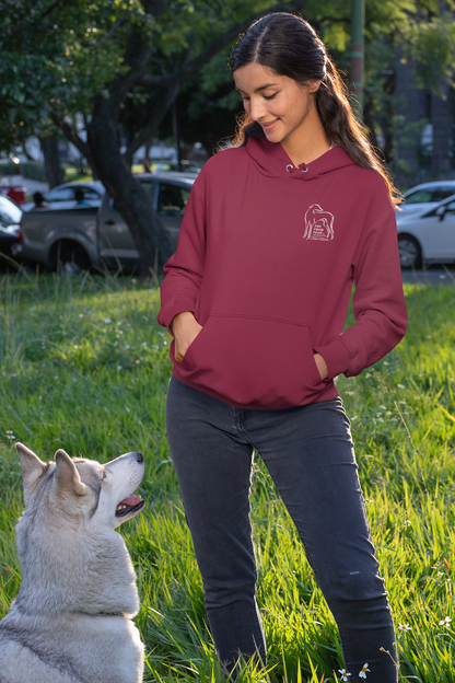 Sudadera con capucha para mujer con estampado DTF - FARFROMFEAR Bienestar Animal Estampado a doble cara
