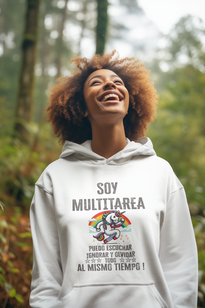 Sudadera con capucha Cruiser Soy unicornio multitarea con corbata