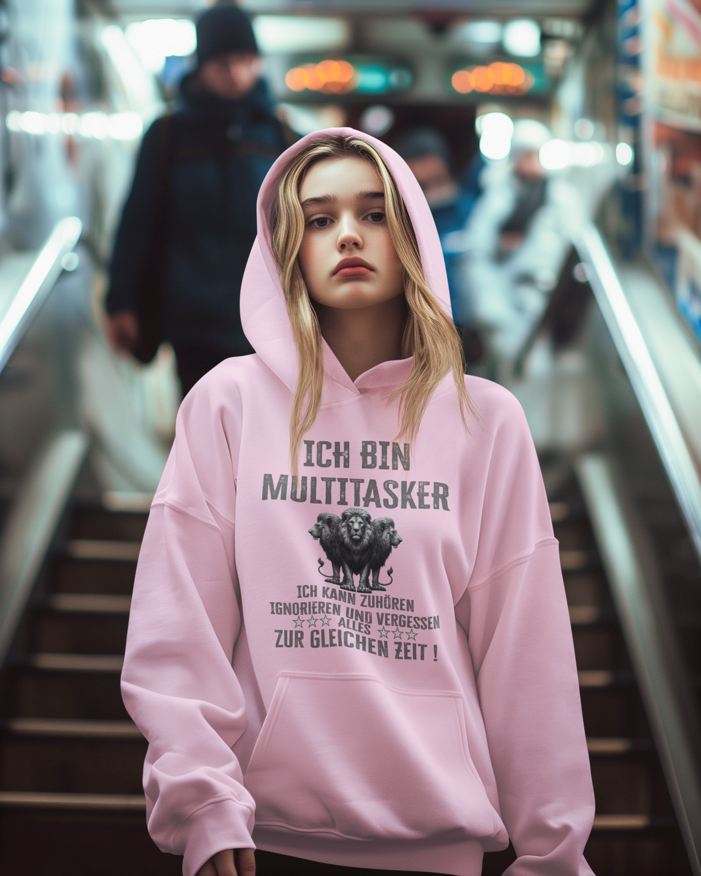 Girlie College Hoodie I`m a Multitasker 3 Löwen