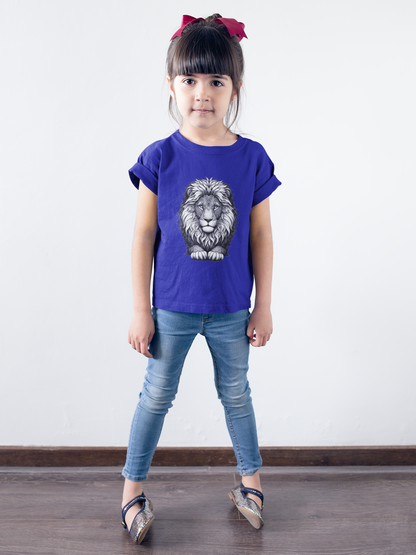 Mandala Löwenkopf in grau T-Shirt Kids SK