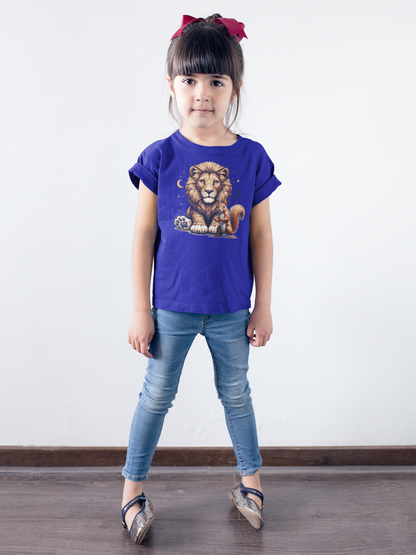 Loewe mit Eichhörnchen und Monde T-Shirt Kids SK