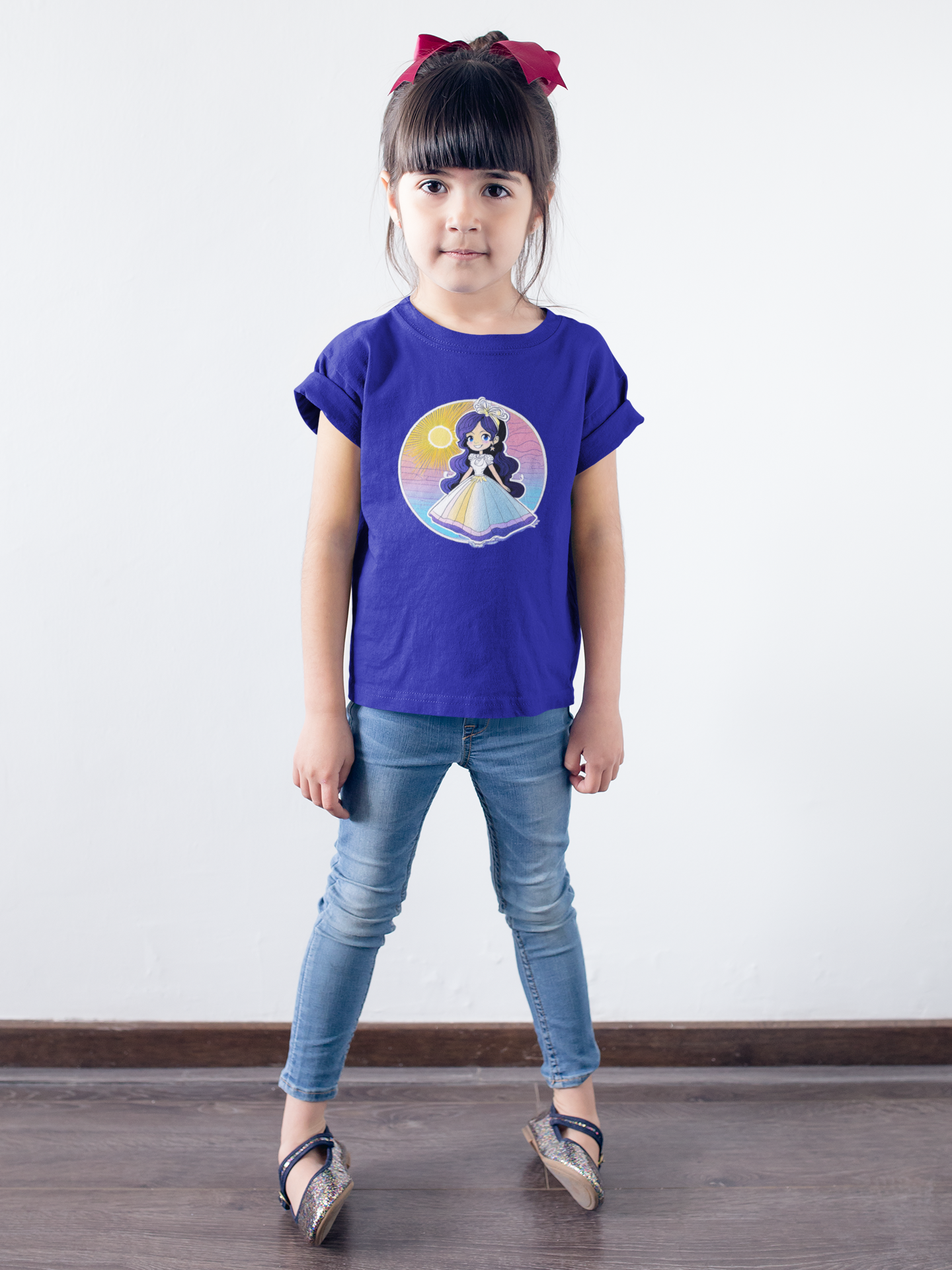 T-Shirt Kids Princess Sunset with blue shimmer