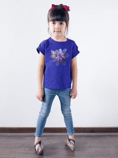 Galaxie Blume mit Schmetterling T-Shirt Kids SK