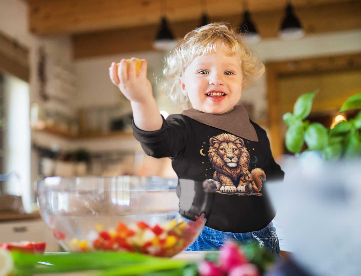 Baby Changer sweatshirt Loewe with squirrels and moons