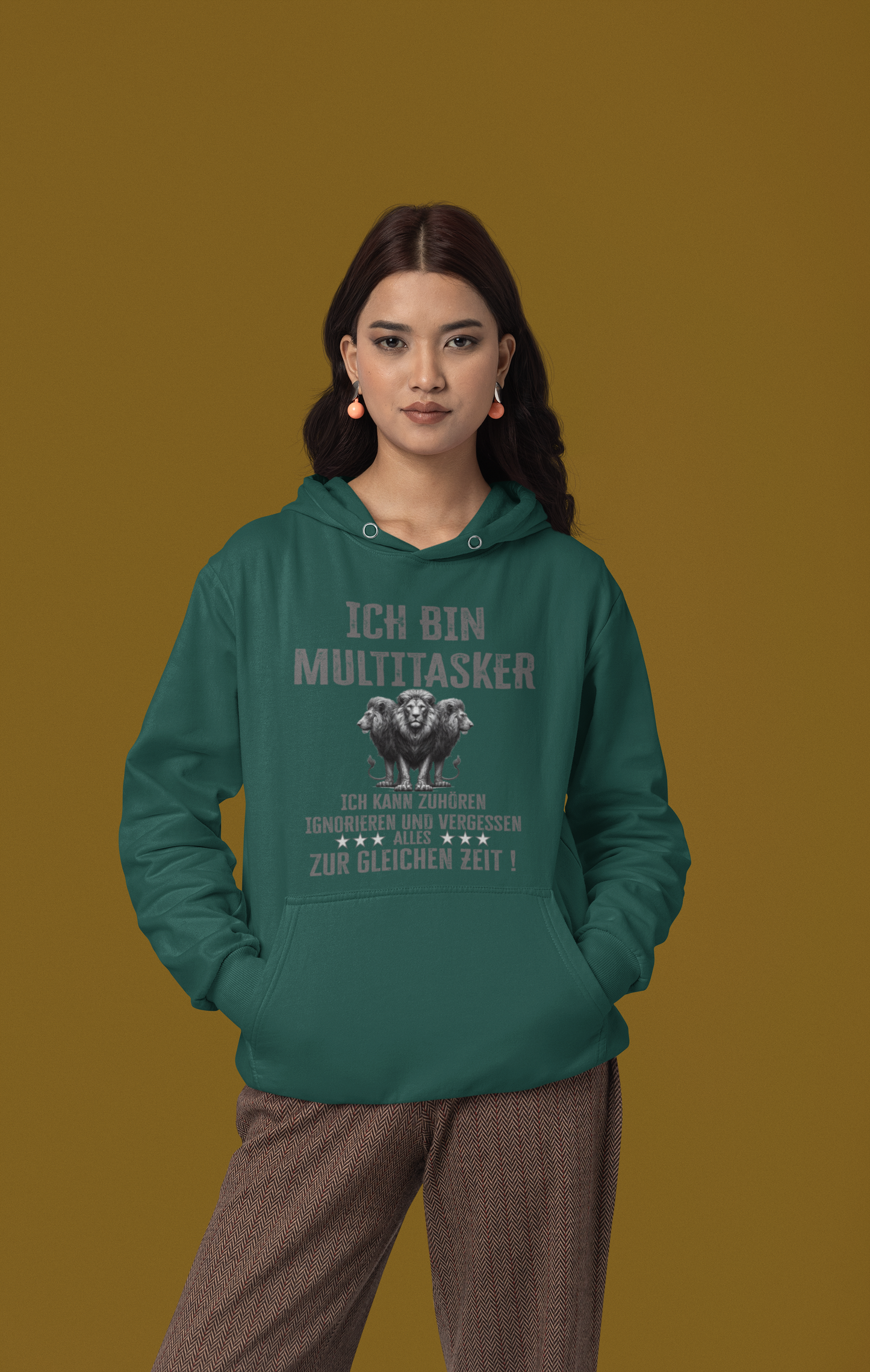 Girlie College Hoodie I`m a Multitasker 3 Löwen