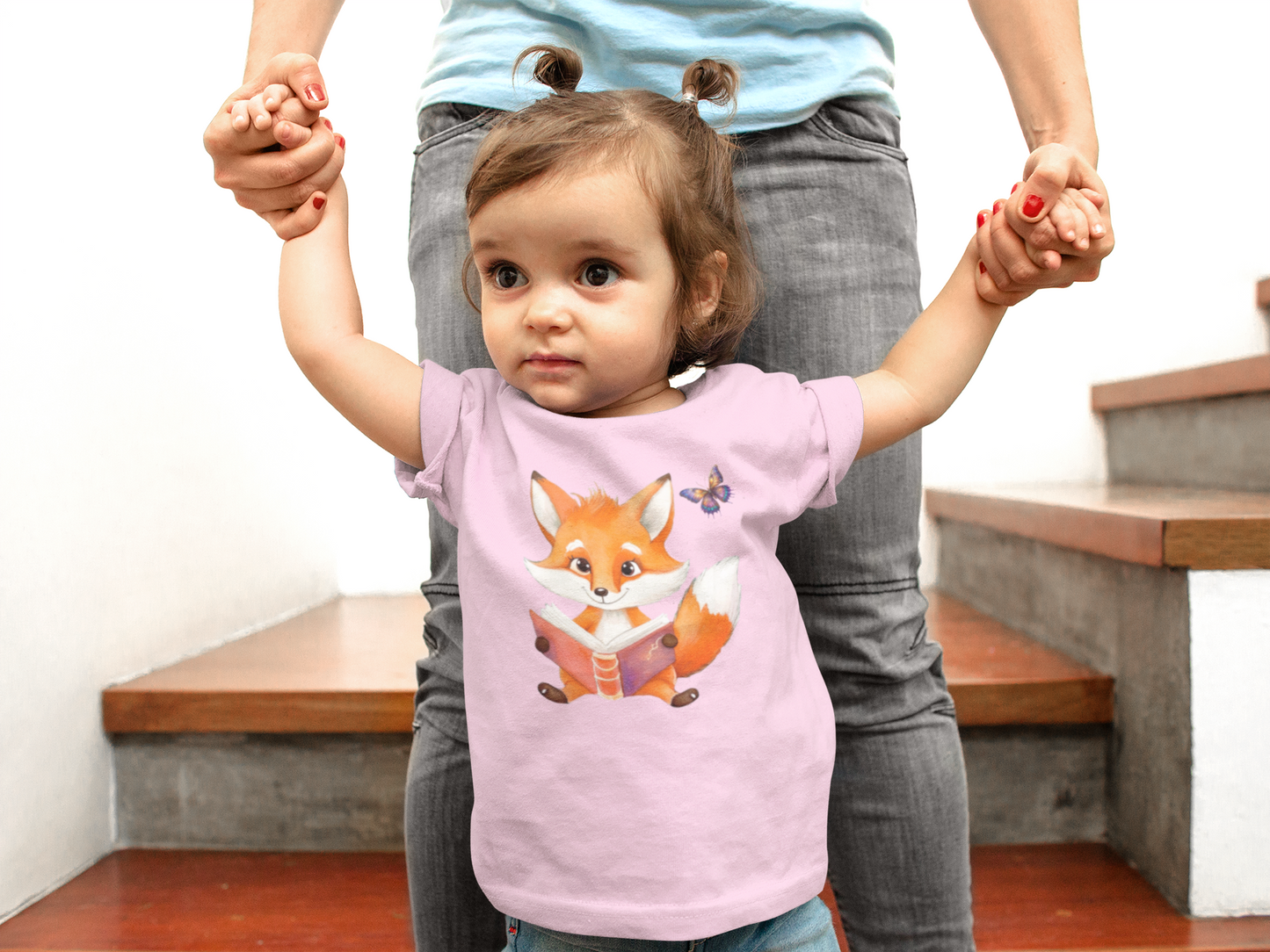 Cartoon Fuchs und Schmetterling - Baby Creator T-Shirt SK