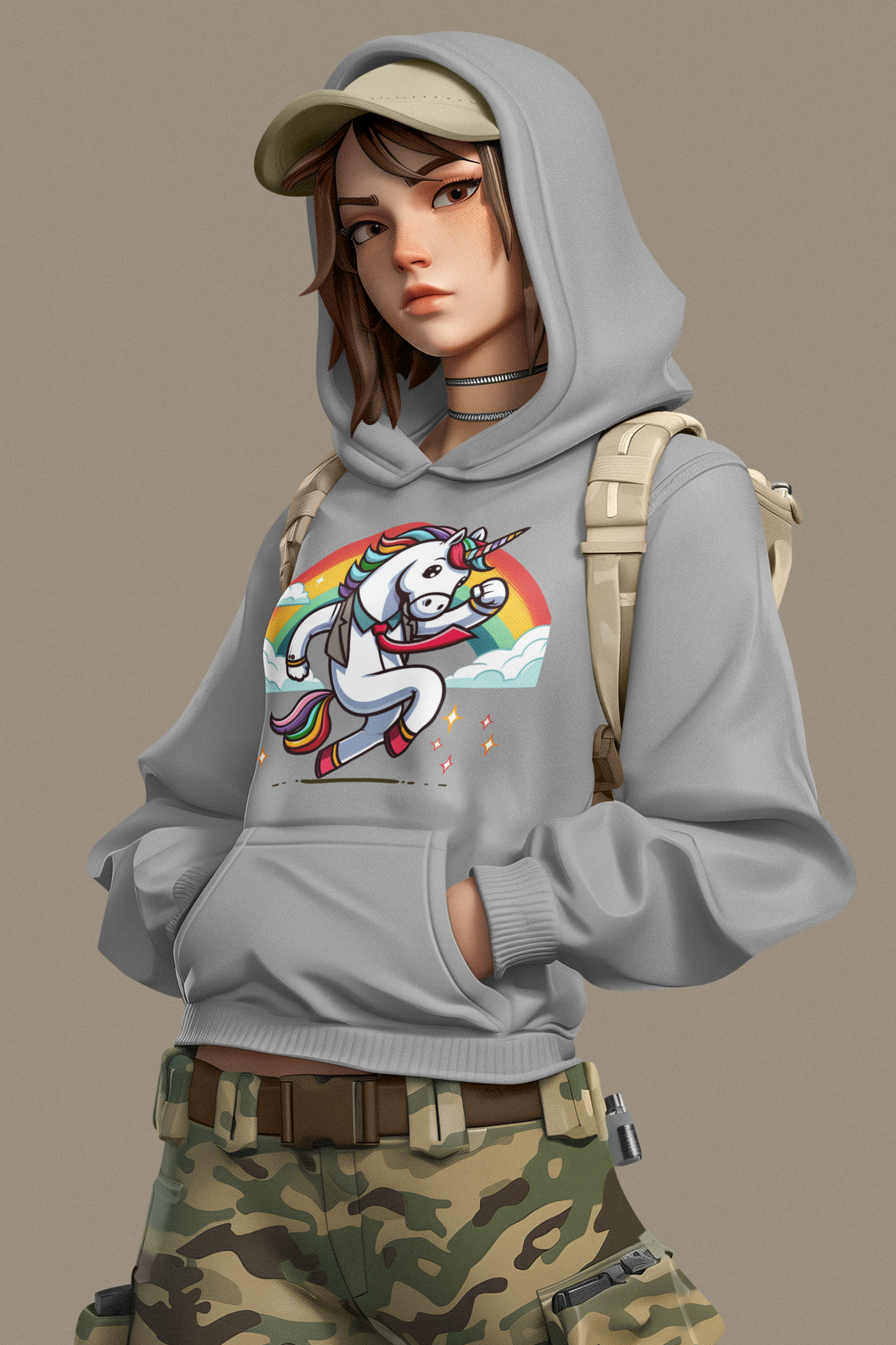 Cruiser hoodie unicorn with rainbow