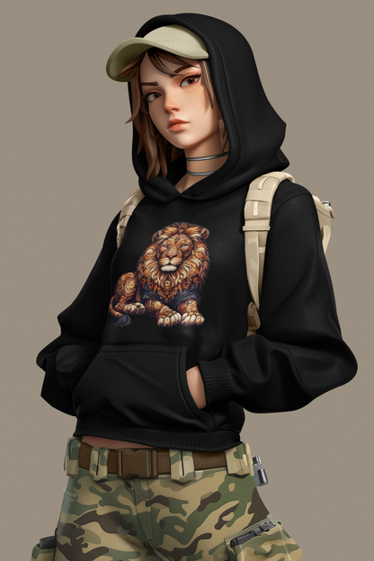Girlie College Hoodie Mandala Lion