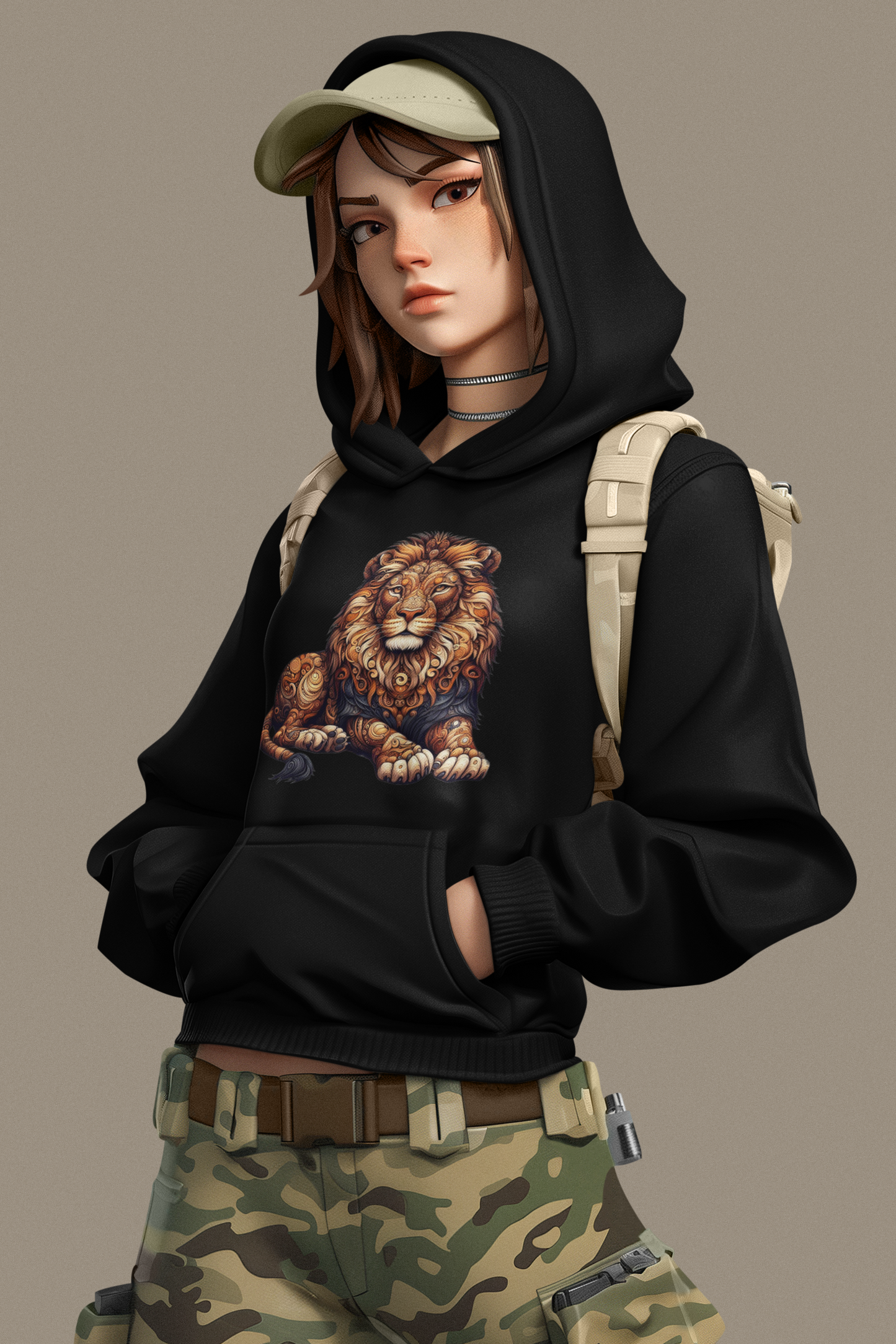 Cruiser Hoodie Mandala Lion