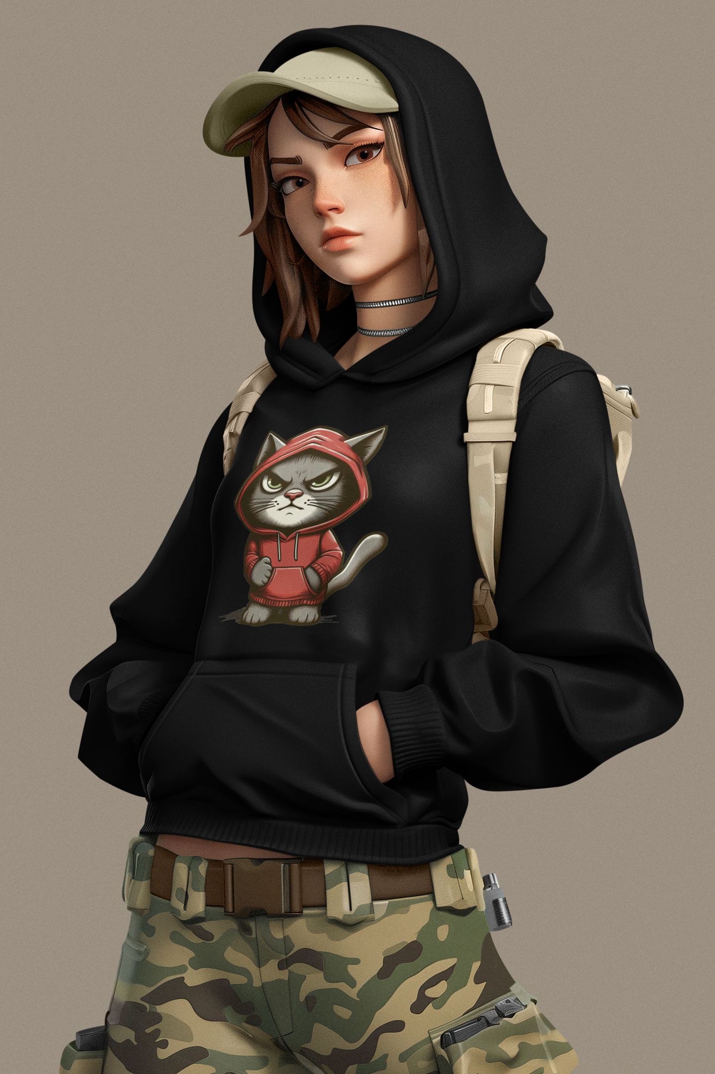 Cruiser hoodie fierce cat