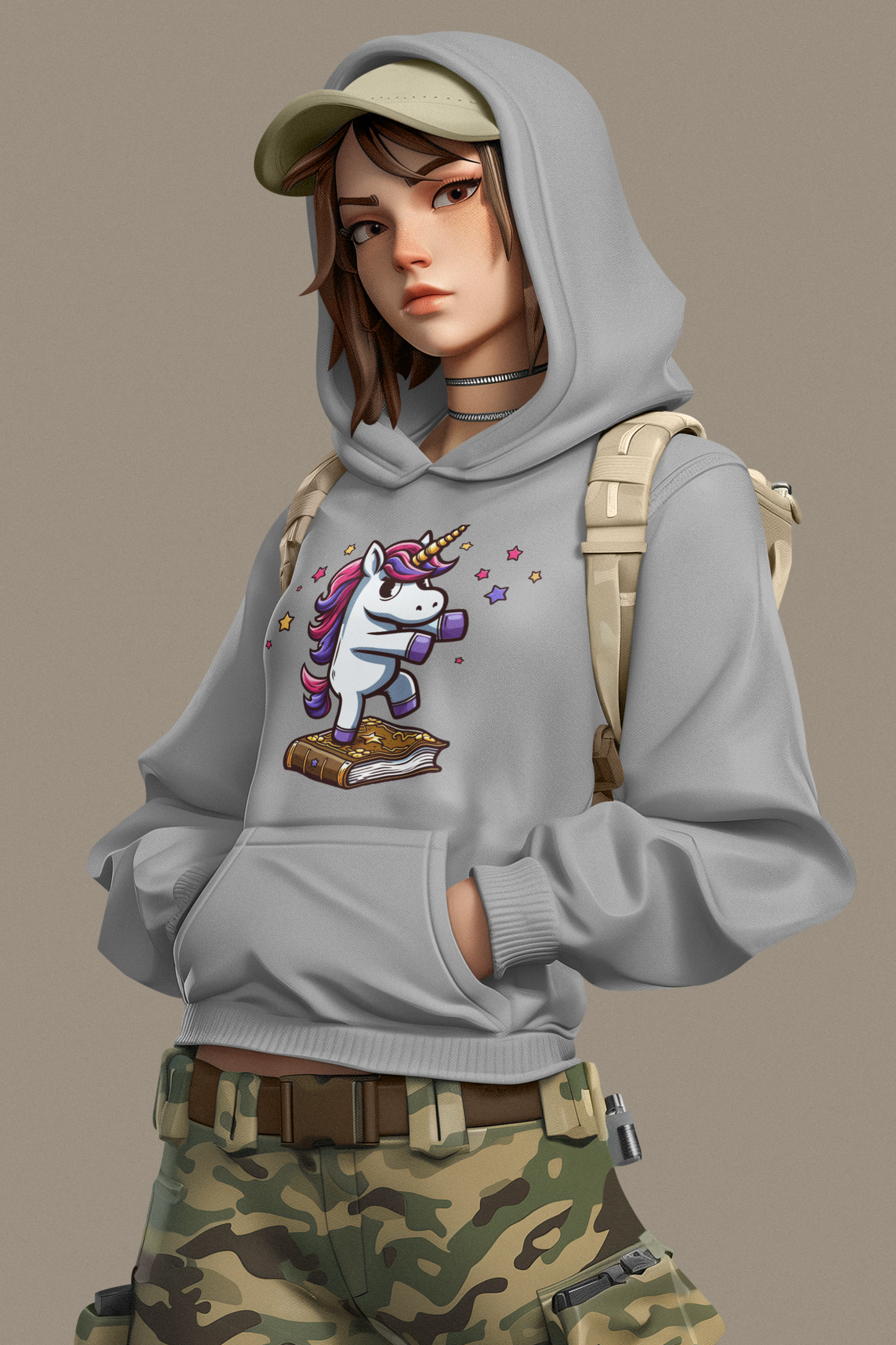 Girlie College Hoodie Einhorn tanzt auf Buch