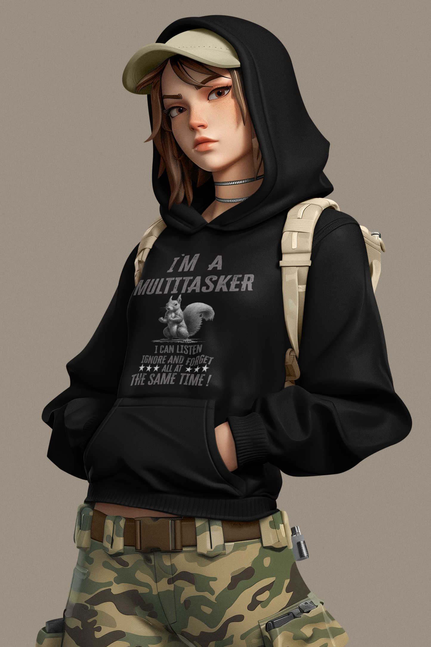 Cruiser Hoodie I`ma Multitasker Squirrel Puzzle