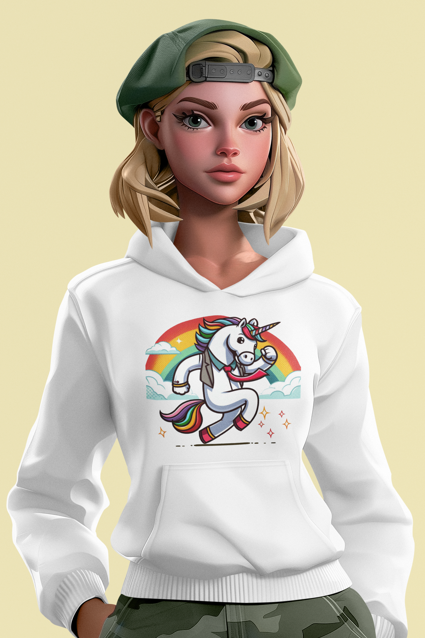 Cruiser hoodie unicorn with rainbow