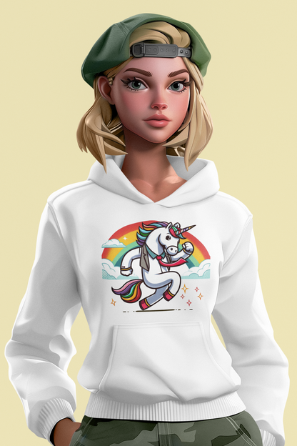 Sudadera con capucha Cruiser unicornio con arcoíris