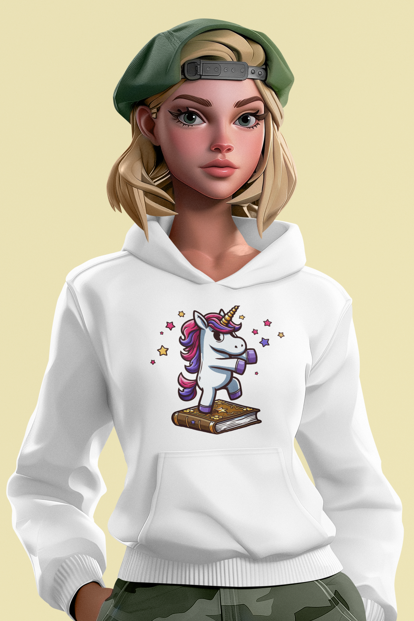 Girlie College Hoodie Einhorn tanzt auf Buch