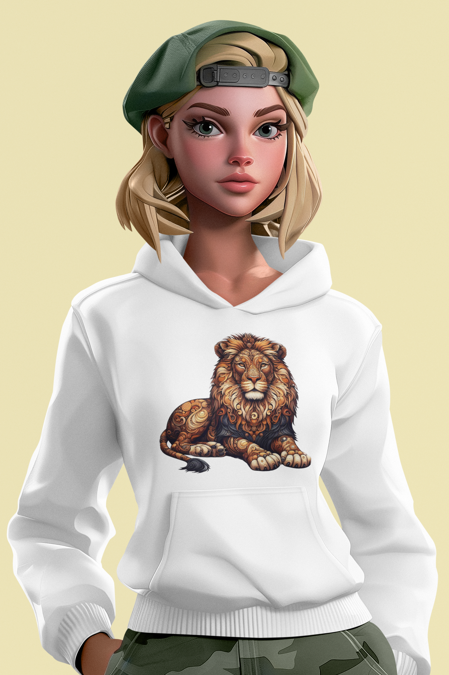 Girlie College Hoodie Mandala Löwe