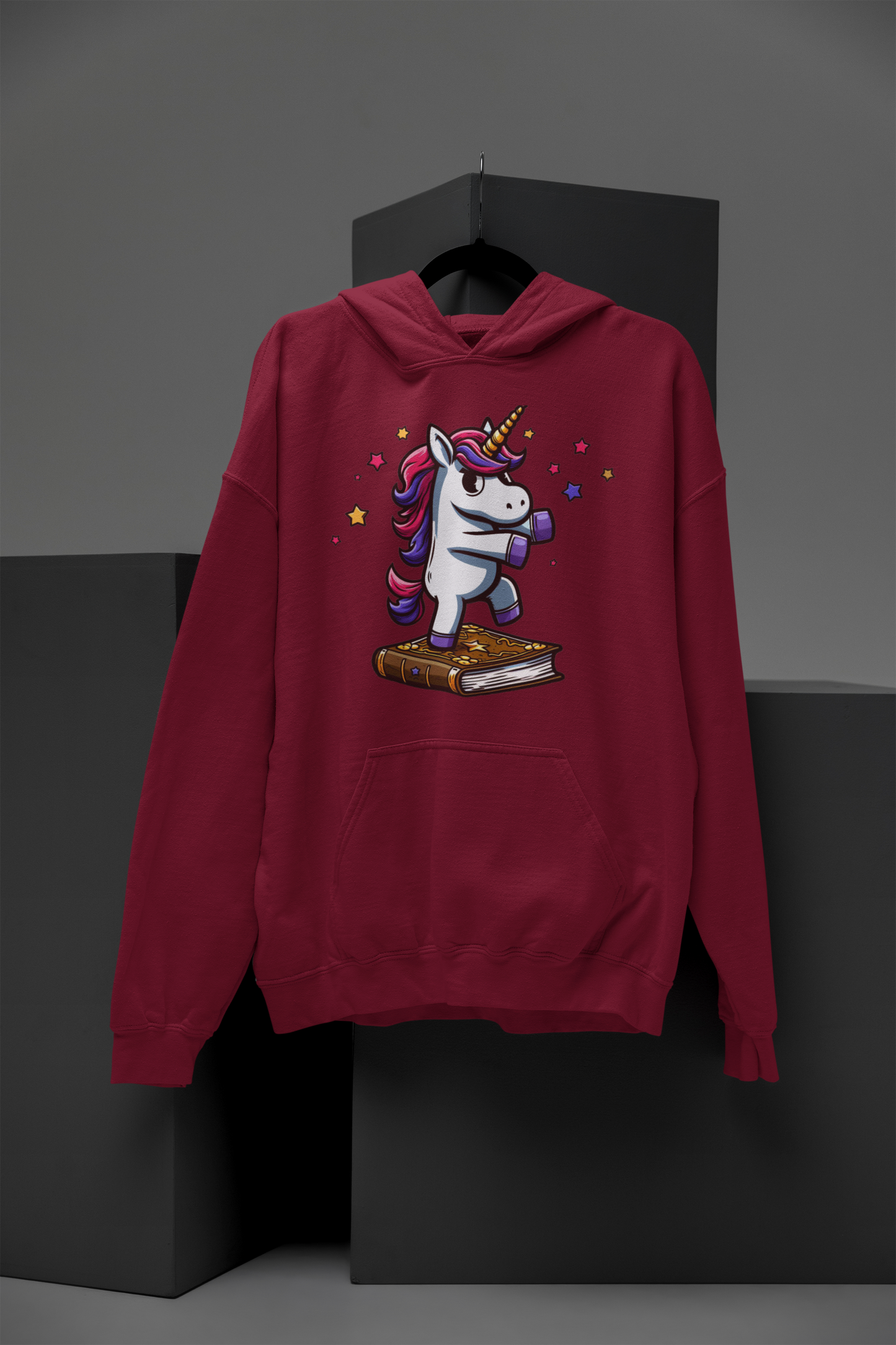 Girlie College Hoodie Einhorn tanzt auf Buch