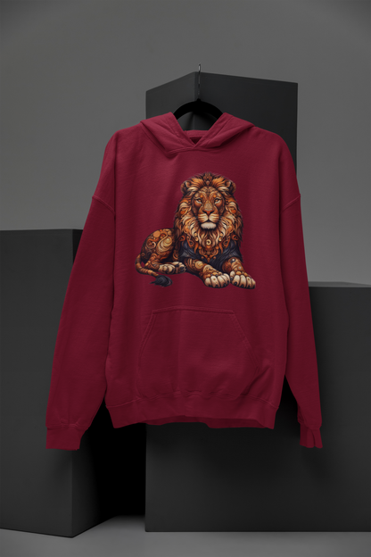 Sudadera con capucha premium para niños Sweet Mandala Lion