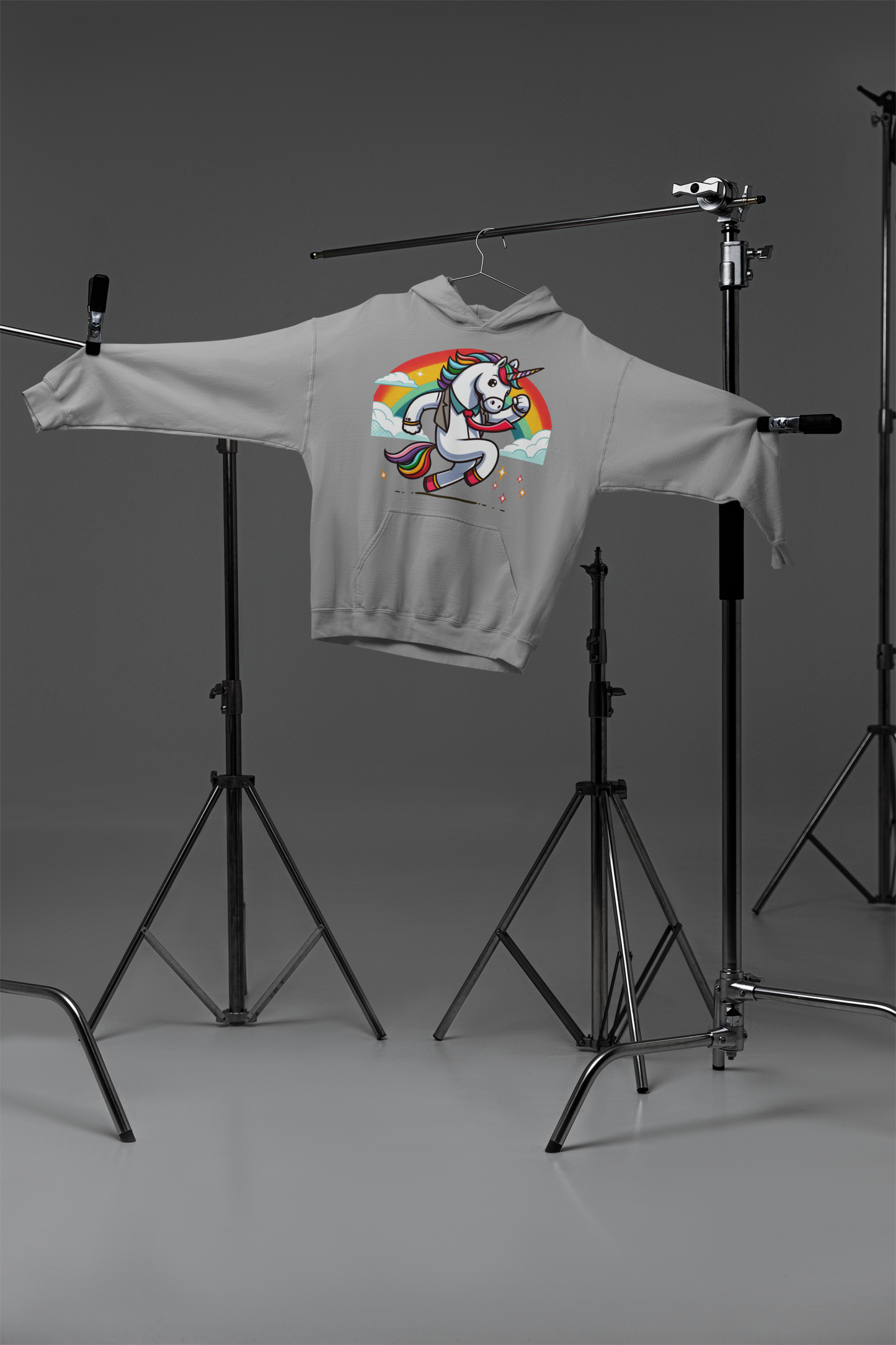 Premium Hoodie Einhorn mit Regenbogen