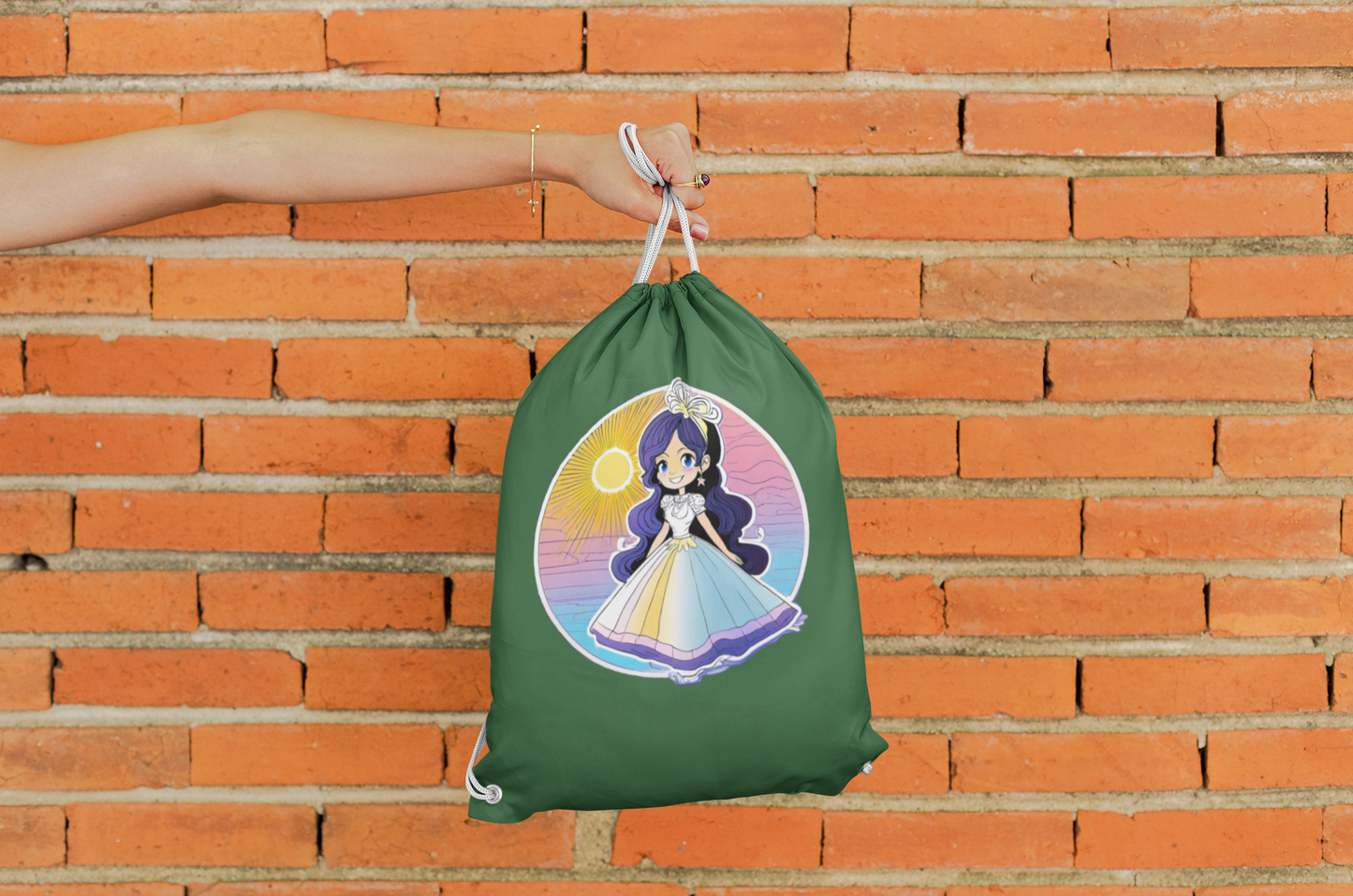 Basic Gymsack Prinzessin Sonnenuntergang mit Blauschimmer