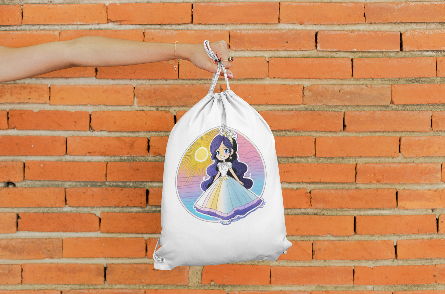 Basic Gymsack Prinzessin Sonnenuntergang mit Blauschimmer