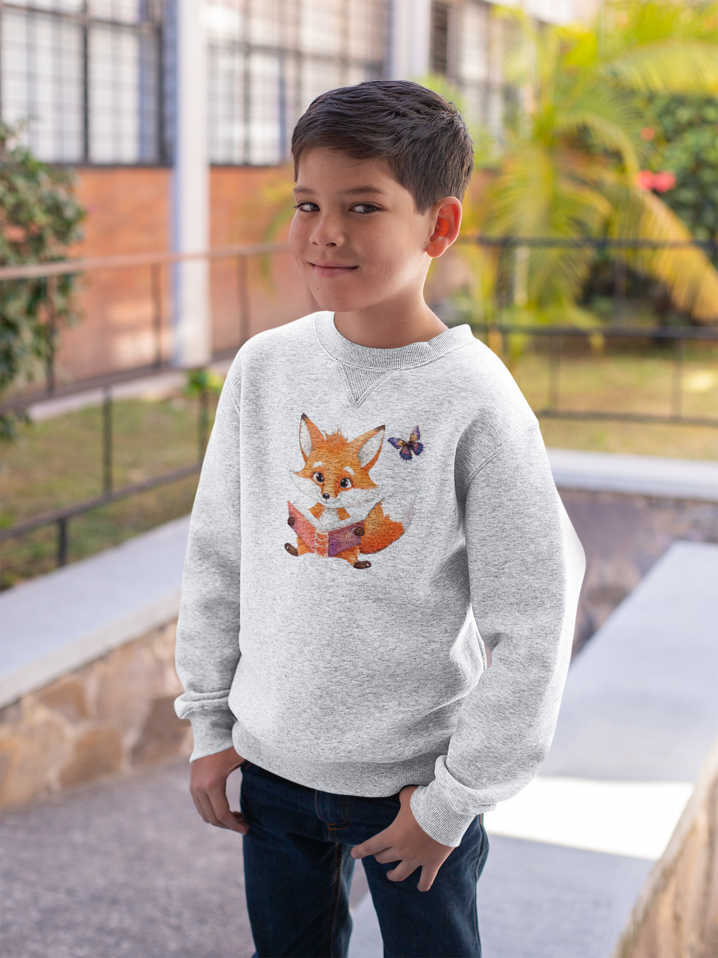 Mini Changer sweatshirt fox with butterfly