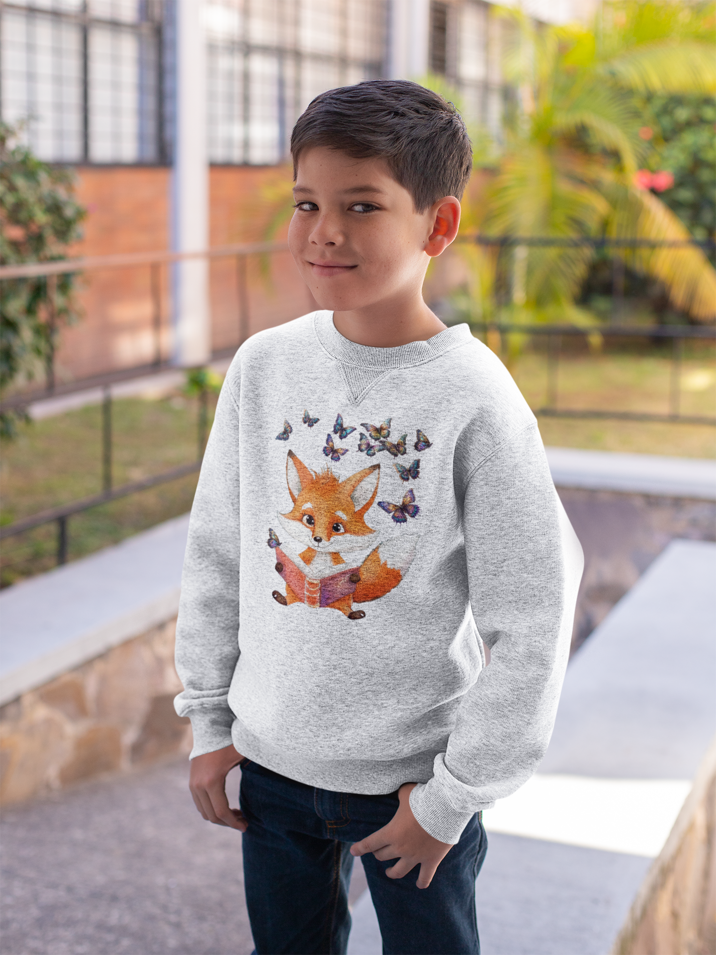 Mini Changer Sweatshirt Fox with Butterflies Group