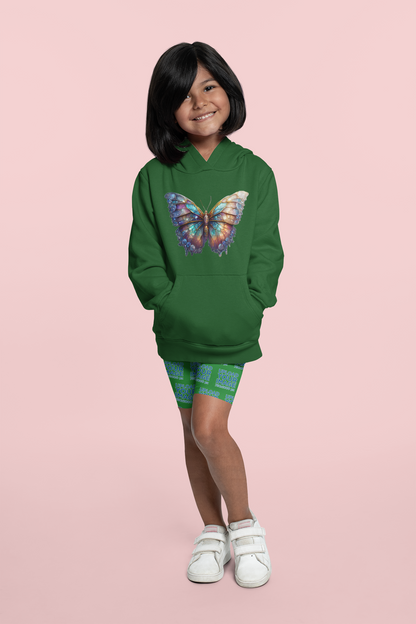 Sudadera con capucha premium para niños Butterfly Gallaxy