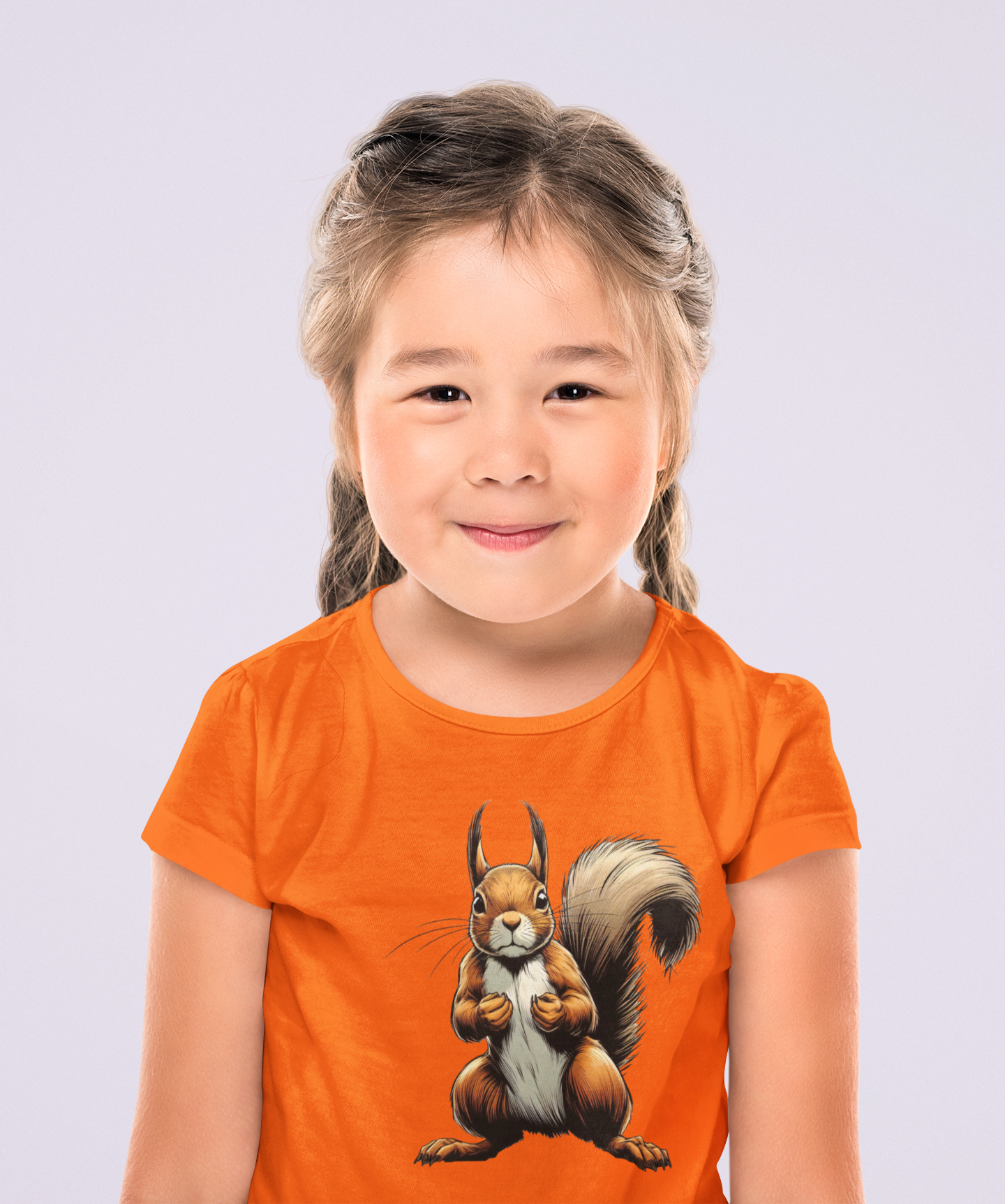 Eichhörnchen Unisex Kinder T-Shirt  Kurzarm-Shirt Bio Baumwolle Hochwertig Langlebig SH