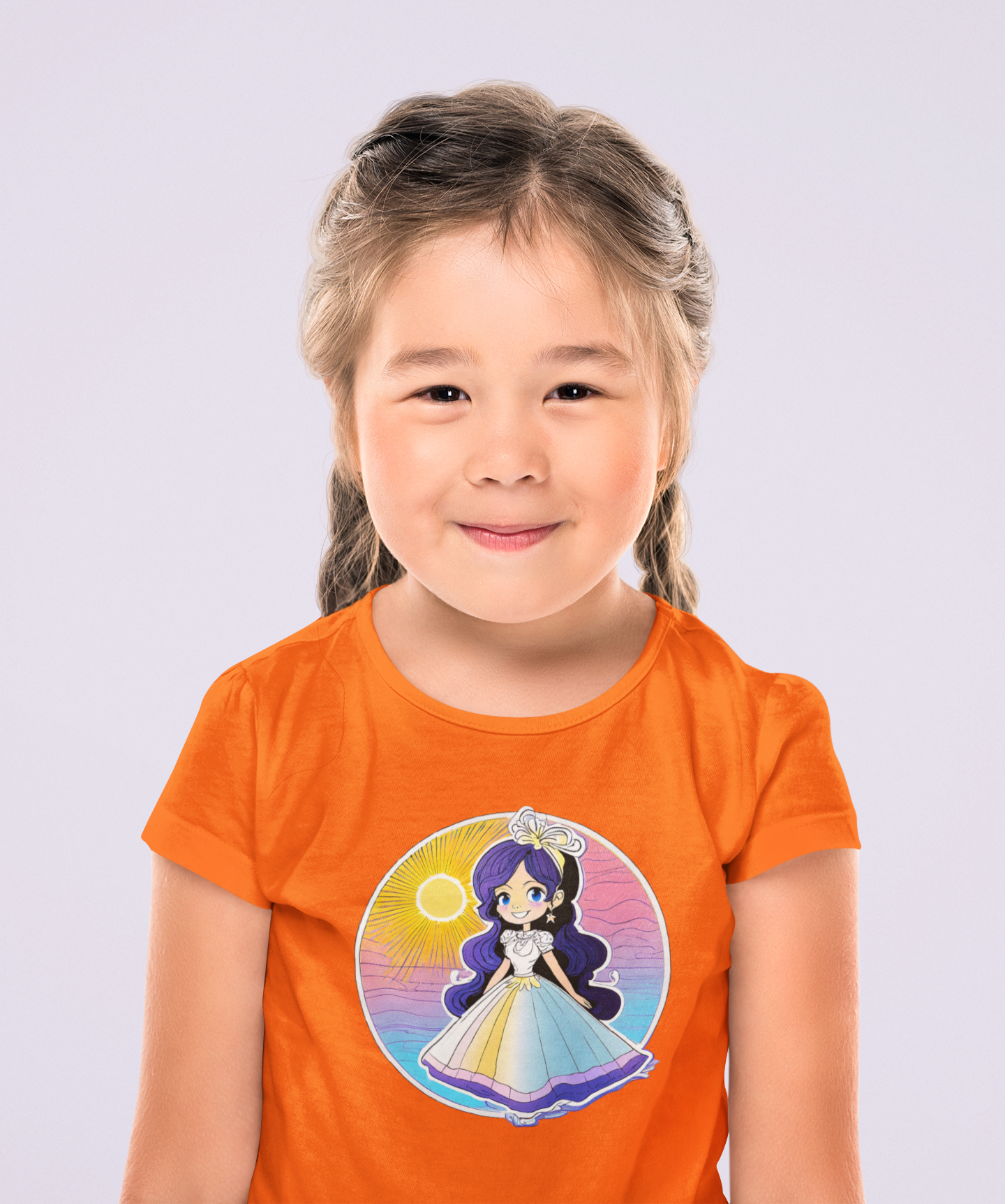 T-Shirt Kids Princess Sunset with blue shimmer