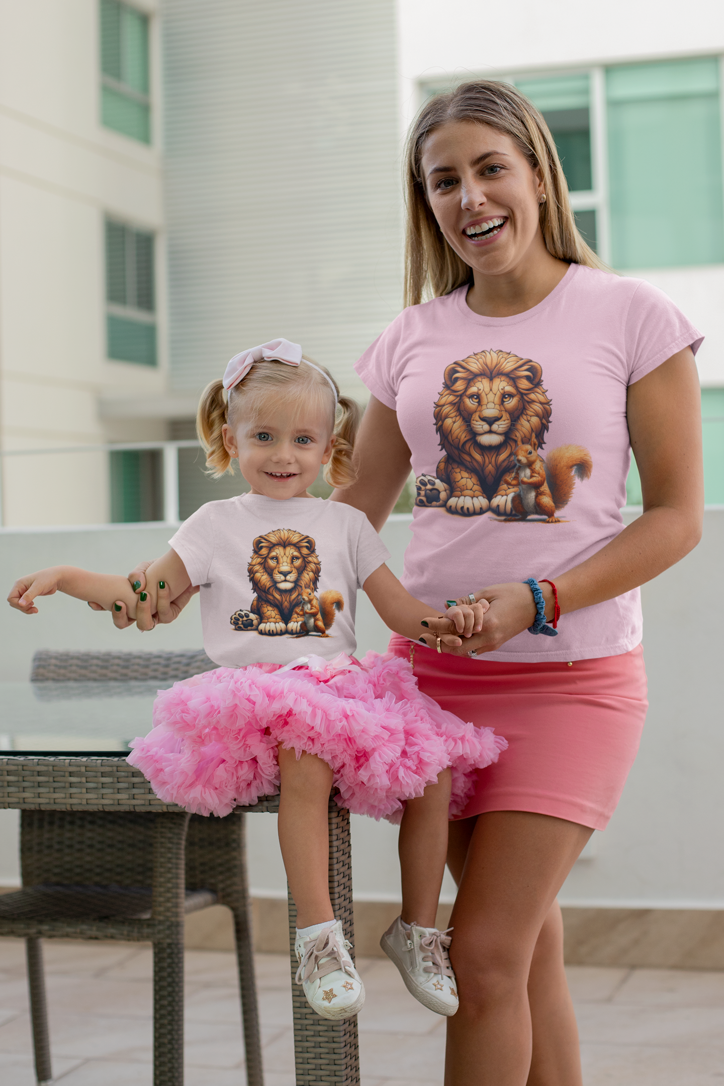 Ladies Softstyle V-Neck T-Shirt partner shirt lion with squirrel