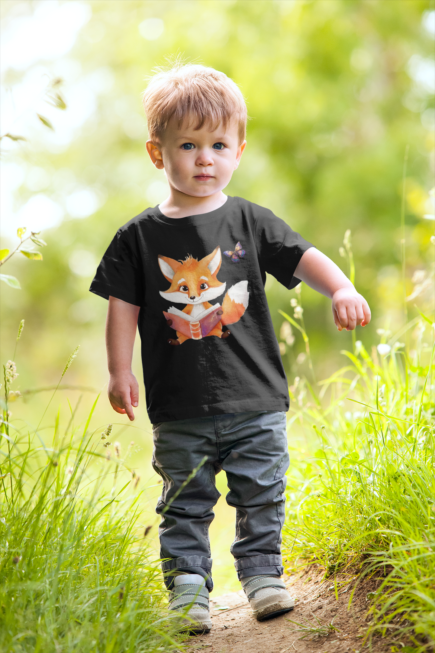 Cartoon Fuchs und Schmetterling - Baby Creator T-Shirt SK