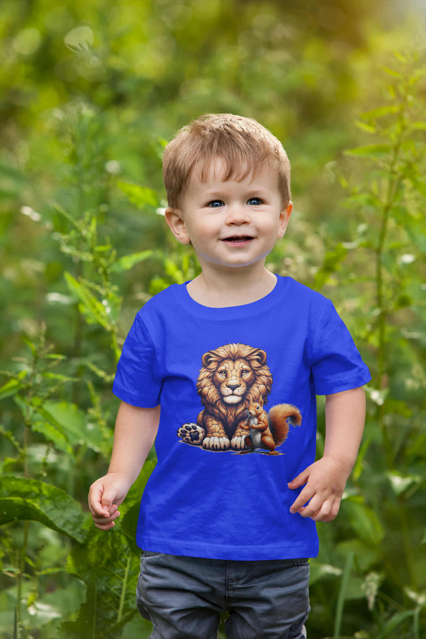 Cartoon Loewe mit Eichhörnchen - Baby Creator T-Shirt SK