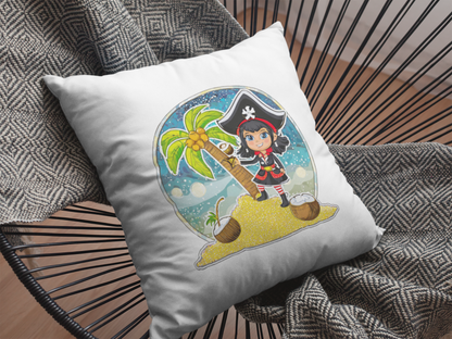 Pillow with pirate ticking