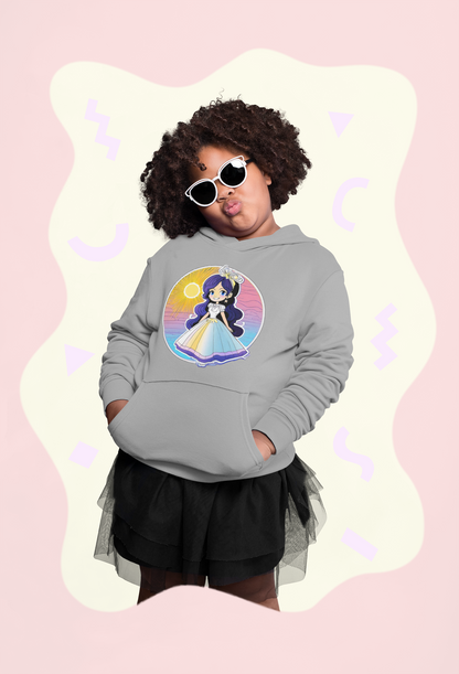 Sudadera con capucha Mini Cruiser Princesa Sunset con brillo azul