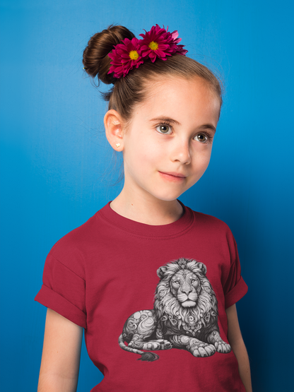 Mandala Löwe in grau T-Shirt Kids SK