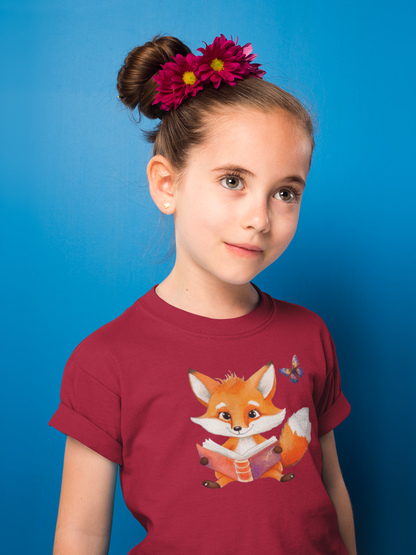 Camiseta de zorro con mariposa para niños SK